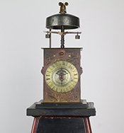 Lantern clock with a single foliot balance altered from a double foliot balance (owned by the Seiko Museum)