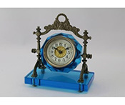 Blue glass mantel clock