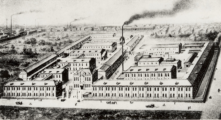 Panoramic view of Seikosha Clock Factory in 1916