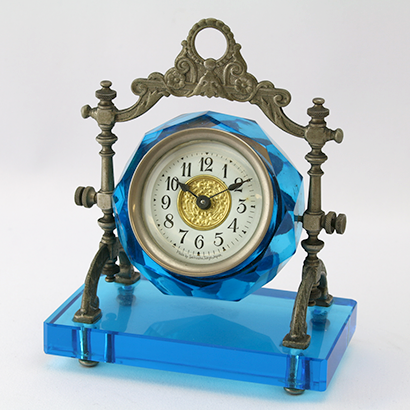 Blue Crystal Table Clock