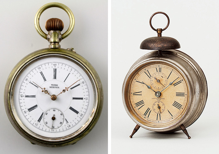 Time Keeper (left) and alarm clock (right)