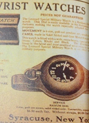 初期の腕用革ベルト付懐中時計